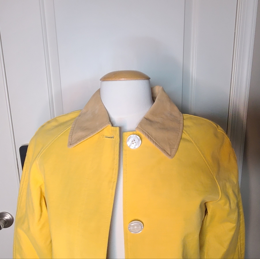 NWT - Isaac Mizrahi x Target Yellow Coat with Corduroy Collar - Picture 2 of 6